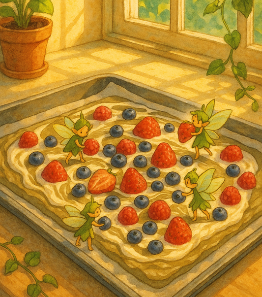 Frozen Hojicha Yogurt Bark with Berries (High-Protein Snack)
